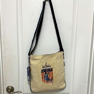 Guy Harvey Tan and Black Crossbody Bag with adjustable strap NWT